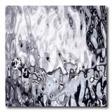 Spiegelplatte 10x10 cm - Silber gewellt