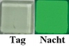 Soft-Glas 15x15mm nachtleuchtend - Wei� / Gr�n -  18 St.