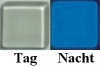 Soft-Glas 15x15mm nachtleuchtend - Wei� / Dunkelblau -  18 St.