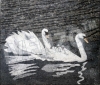 Natursteinmosaik - Schw�ne 105x90cm
