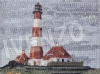 Natursteinmosaik - Leuchtturm Westerhever 40x30cm