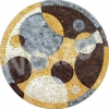 Natursteinmosaik - bunte Kreise 60cm