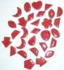 Keramik glasiert - Motivmix - rot - 50 g