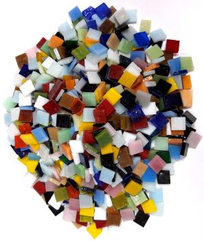 Aktion-Tiffany-Glas - Bunt-Mix 10x10mm - 500g - Kopie