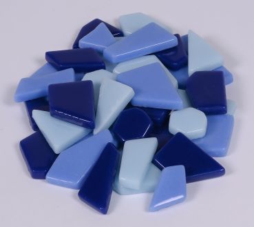Fantasy-Glas - Polygonal - Mischung "Blau-Mix"