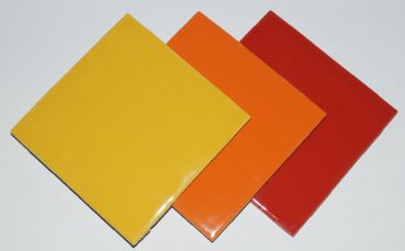 Fliese 10 x 10 cm - Gelb/Rot Mix