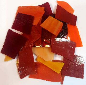 Tiffany-Glas Polygonal - Rot/Orange - 200g