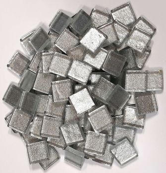 Soft-Glas 15x15mm - Silber-Metallic - 200g