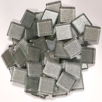 Soft-Glas 20x20mm - Silber-Metallic - 200g