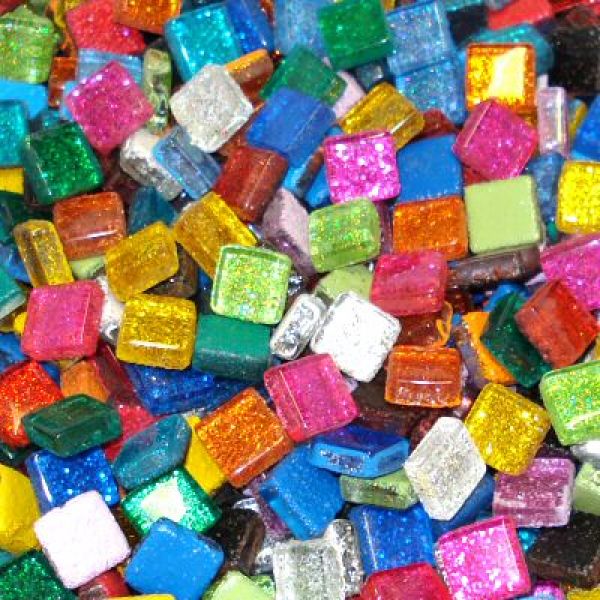Soft-Glas Glitzer 10x10 mm - Mischung "Multi Colori" - 185g