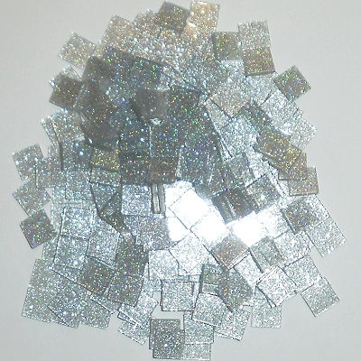 Acryl-Mosaik Glitter 1x1cm -  "Silber" - 50g