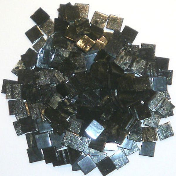 Acryl-Mosaik Marmoriert 1x1cm -  "Schwarz" - 50g