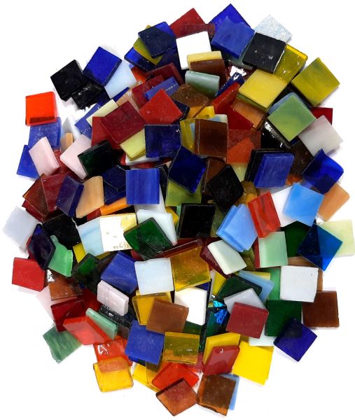 Aktion-Tiffany-Glas - Bunt-Mix 15x15mm - 500g
