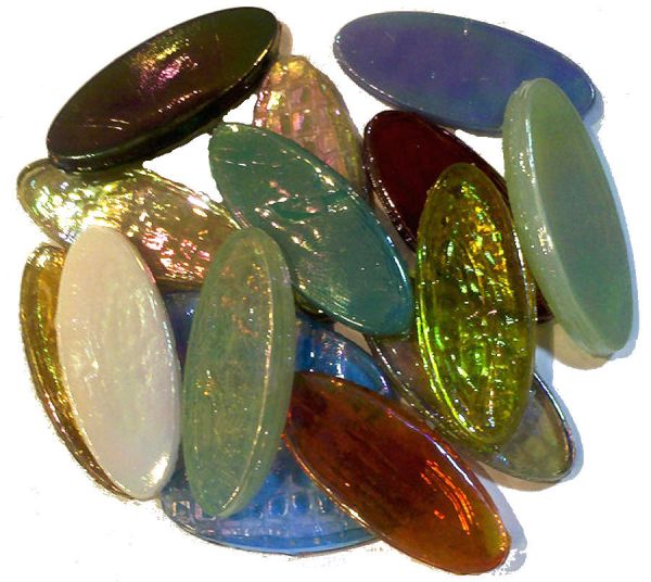 Ovale-Glas-Blüten - Multi Colori - 24 St.