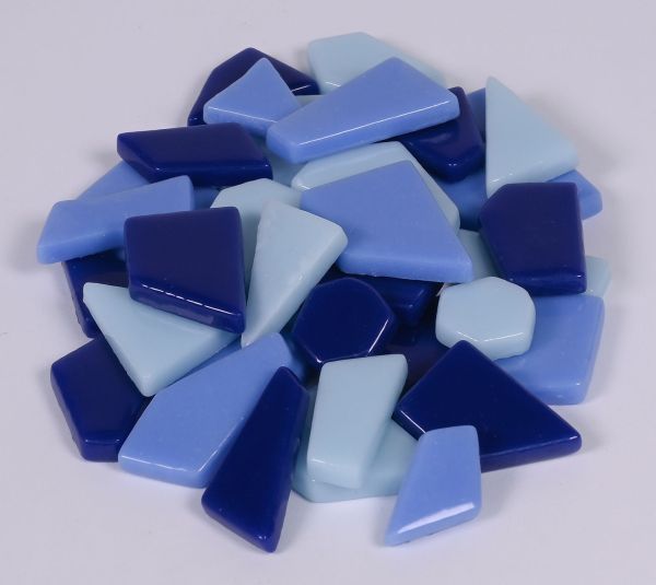 Fantasy-Glas - Polygonal - Mischung "Blau-Mix"