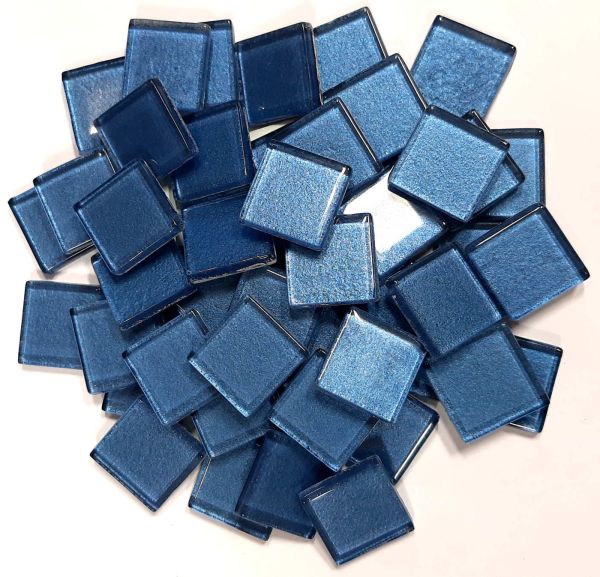 Soft-Glas 20x20mm - Blau-Metallic - 200g