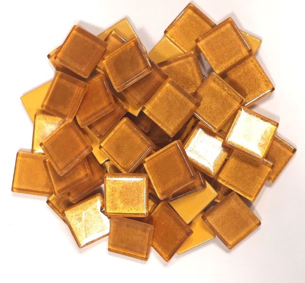 Soft-Glas 20x20mm - dunkles Gold-Metallic - 200g