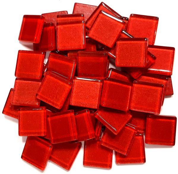 Soft-Glas 20x20mm - Rot-Metallic - 200g