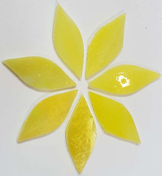 Tiffany-Glasblüten - Gelb irisierend - 100g