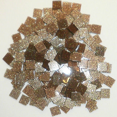 Acryl-Mosaik Glitter 1x1cm -  "Kastanie" - 50g