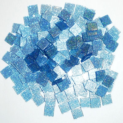 Acryl-Mosaik Glitter 1x1cm -  "Lagune" - 50g