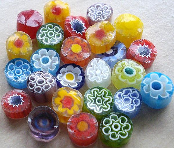 Millefiori Ø  7-8mm - Bunt - 20 g