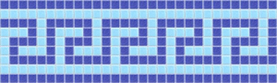 WiWaColor 20x20mm - Fertigbordüre "Mäander 1 Blau" - 1 lfm