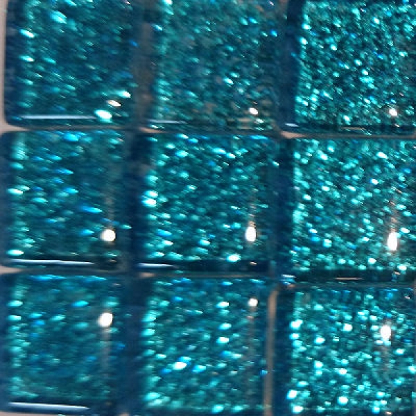 Soft-Glas 10x10mm Glitzer - Azurblau - 185g