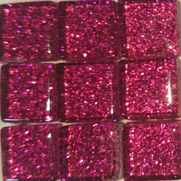 Soft-Glas 10x10mm Glitzer - Pink - 185g