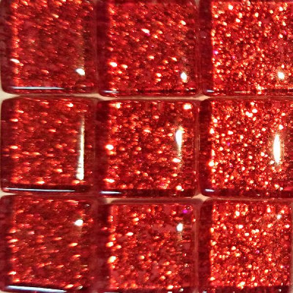 Soft-Glas 10x10mm Glitzer - Rot - 185g