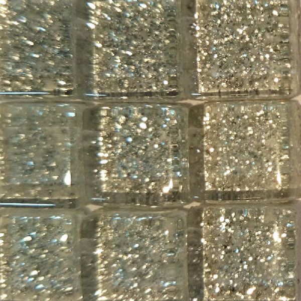 Soft-Glas 10x10mm Glitzer - Silber - 185g