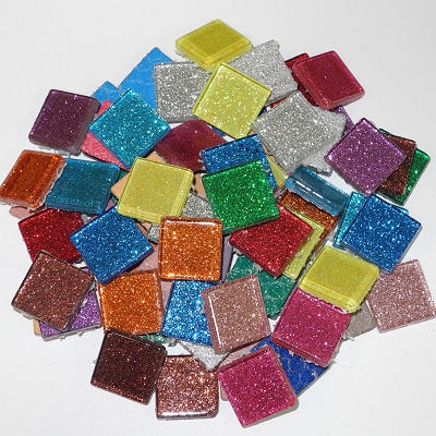 Soft-Glas Glitzer 20x20 mm - Mischung "Multi Colori" - 250 g