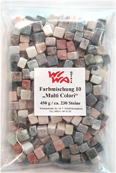 Naturstein 15x15x8mm - Mischung "Multi Colori" - 500 g