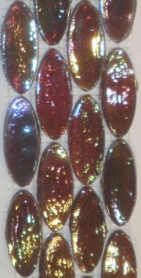 Ovale Glas-Blüten - BlackSea - 24 Stück