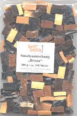 Smalten ca. 10x15mm - Mischung "Braun" - 500 g