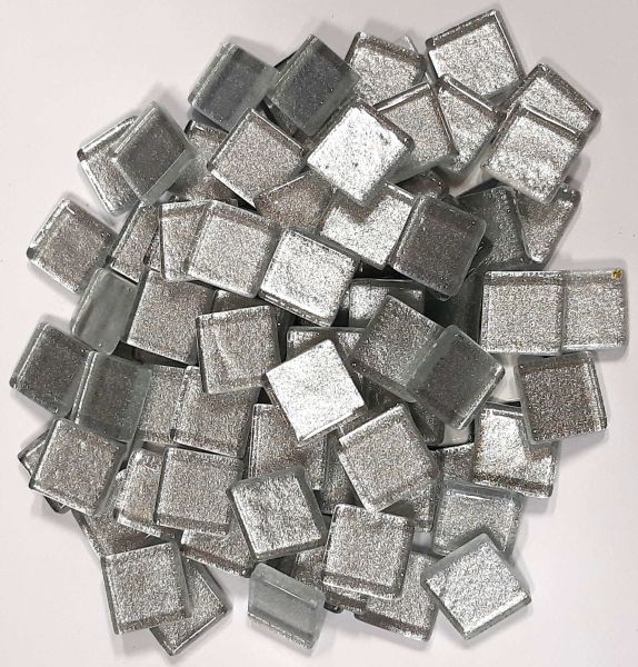 Soft-Glas 15x15mm - Silber-Metallic - 200g