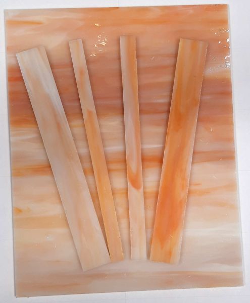 Tiffany-Glasstreifen 150mm - Orange/Gelb/Weiß - 1 St.
