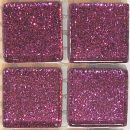 Soft-Glas 20x20mm Glitzer - Pink - 28 St.