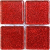 Soft-Glas 20x20mm Glitzer - Rot - 28 St.